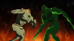 Ugo versus King Slime in the anime
