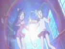 Sasami and Misao using their magic