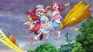 Fq pre20180302 04.jpg (392 KB) Promotional Art featuring Mirai, Ichika and Hana riding on Mirai's broom
