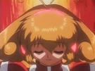 Corrector Yui transforming (Fire Element Suit)