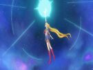 Sailor Moon using the Moon Healing Scalation attack (upgraded wand)