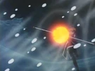 Corrector Yui using the Flame Bomber attack (Fire Element Suit)