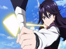 Rei using her weapon