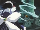 Corrector Yui using the Restore Water attack (Water Element Suit)