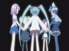 Sasami, Misao, Makoto, Tsukasa and Anri using their magic