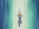 Corrector Yui using the Natural Water attack (Water Element Suit)