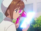 Sakura using a Clow Card