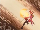 Corrector Yui using the Flame Bomber attack (Fire Element Suit)