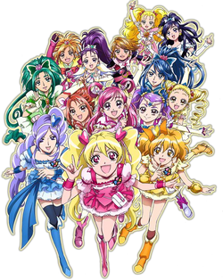 Precure All Stars F new visual key featuring Lead Cures from the first  generation ✨ : r/PrettyCures