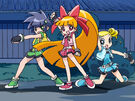 Powerpuff Girls Z transformation pose (outside)