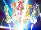 Pretty Cure 5 in the Rainbow Rose Explosion attack