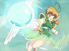 Corrector Yui using the Alpha Wind attack (Wind Element Suit)