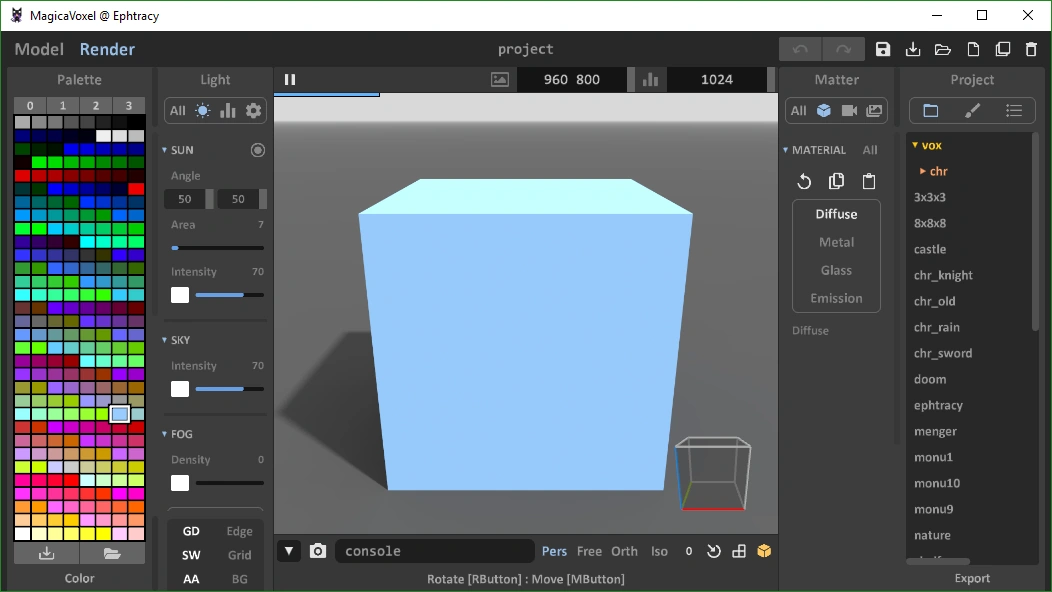 Render (interface)/0.99.2a | Wiki MagicaVoxel | Fandom
