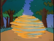The Mesmerglober sequence in Season 1 of The Magic School Bus (Hops Home).