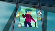 Carlos's poster of Canadian Olympic athlete Annie Guglia on his locker.
