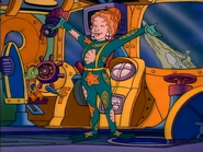 Ms. Frizzle wearing a wetsuit