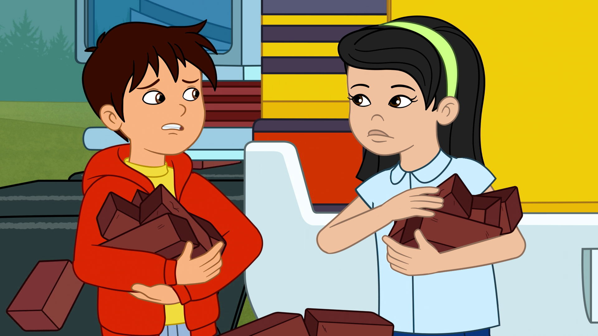 Maria Clara Wandinha learns rules of conduct and to be a good friend on the  school bus 