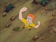 "Hey, you big bully! You leave my class alone!"