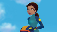 Laura unmasked.