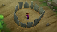 Keesha in a rock tomb.