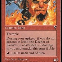 Kookus Magic The Gathering Wiki Fandom Trample at the beginning of your upkeep, if you don't control a creature named keeper of kookus, kookus deals 3 damage to you and attacks this turn if able. fandom