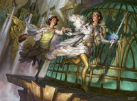 Elspeth e Giada in fuga.