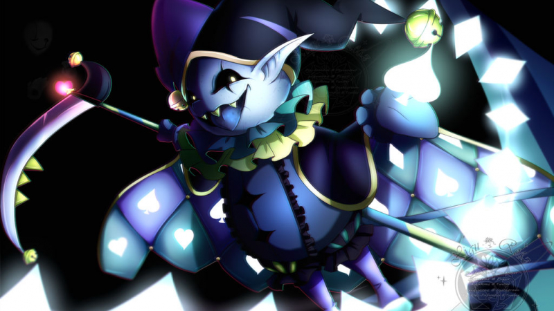 Download Jevil in action in the world of Deltarune Wallpaper | Wallpapers .com