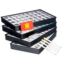 Japanese Riichi Mahjong Set White Yellow Standard Size YMI