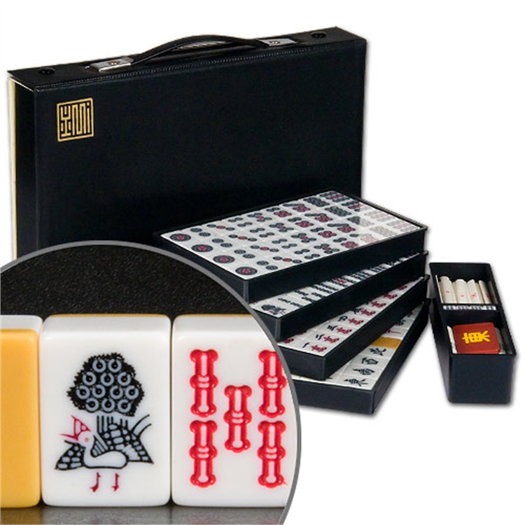 Japanese Riichi Mahjong Set White Yellow Standard Size YMI