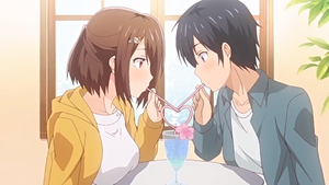 Aki and Kouta drinking together