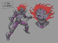 Concept art of Gaiza's demon form by Obui