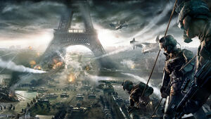 Battle near the Eiffel Tower