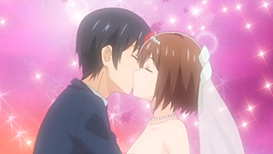 Kouta and Aki's wedding kiss