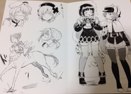 Limited leaflet for the release of Restart's manga, by Nori Senbei (pictured in the upper left)