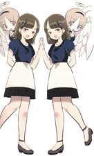 Minael's human form, Mina Amasato (left)
