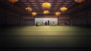 Yotsuba Maya holding a meeting at the Main Hall.