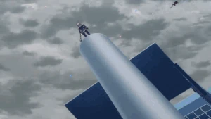 Miyuki using Flying Magic in the MKnY Anime