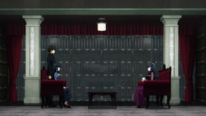 Yotsuba Maya meeting Tatsuya and Miyuki at the Reception Room.