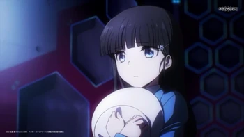 Miyuki watching Tatsuya defend Okinawa