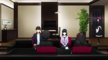 Ayako and Fumiya delivering Maya's letter to Tatsuya