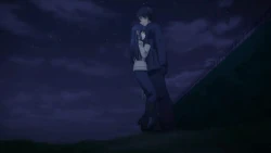 Yakumo emerging after Miyuki's battle in the Anime