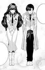 Ayako and Fumiya wearing the Fourth High Uniform