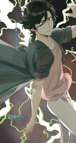Minoru activating Yakusa no Ikazuchi in the Light Novel