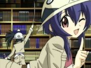 Nodoka showing off Library Island in "Negima!?"