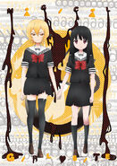 Cover of the Blu-ray disc & DVD Volume 6 - Tsuyuno Yatsumura, Aya Asagiri, and Nana.