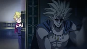 Sabro looking at his father.