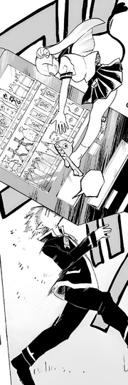 Clara performs an excellent takedown using a vending machine