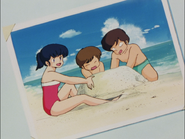 A picture of young Kyōko on the beach
