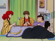 Godai talking to the tenants at his room