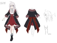 Thiết kế Elaina trong Riviere to Inori no Kuni